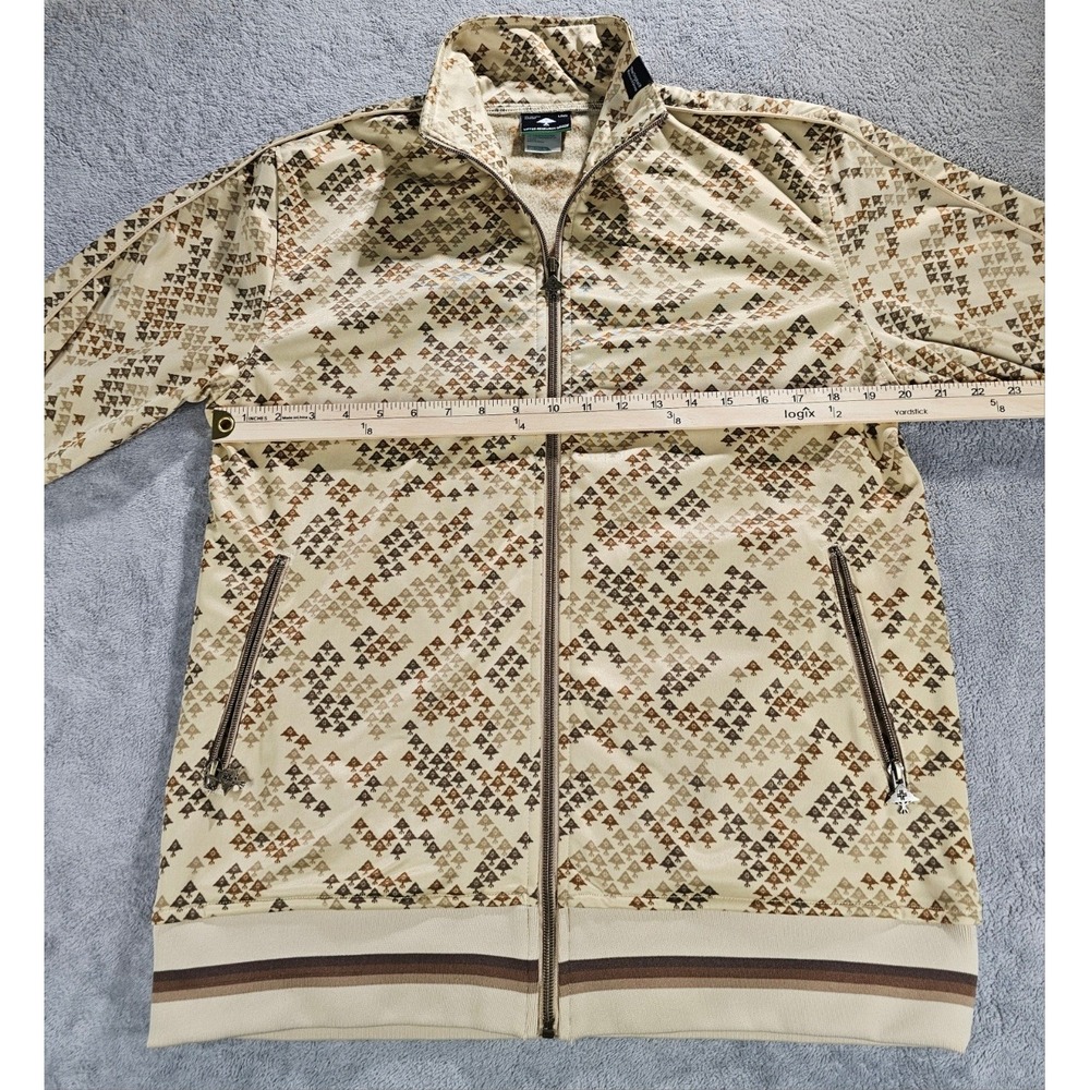 Vintage LRG Lifted Research Group Track Jacket Tan Brown All Over Print Size M - Picture 6 of 12